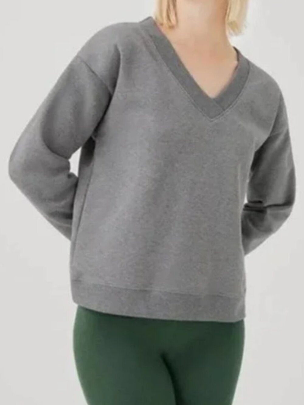 Pact Courtside V-neck Sweatshirt, Organic Cotton Blend - Womens XL